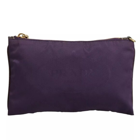 PRADA Pouch Nylon Purple Auth yk16822 - Picture 2 of 16
